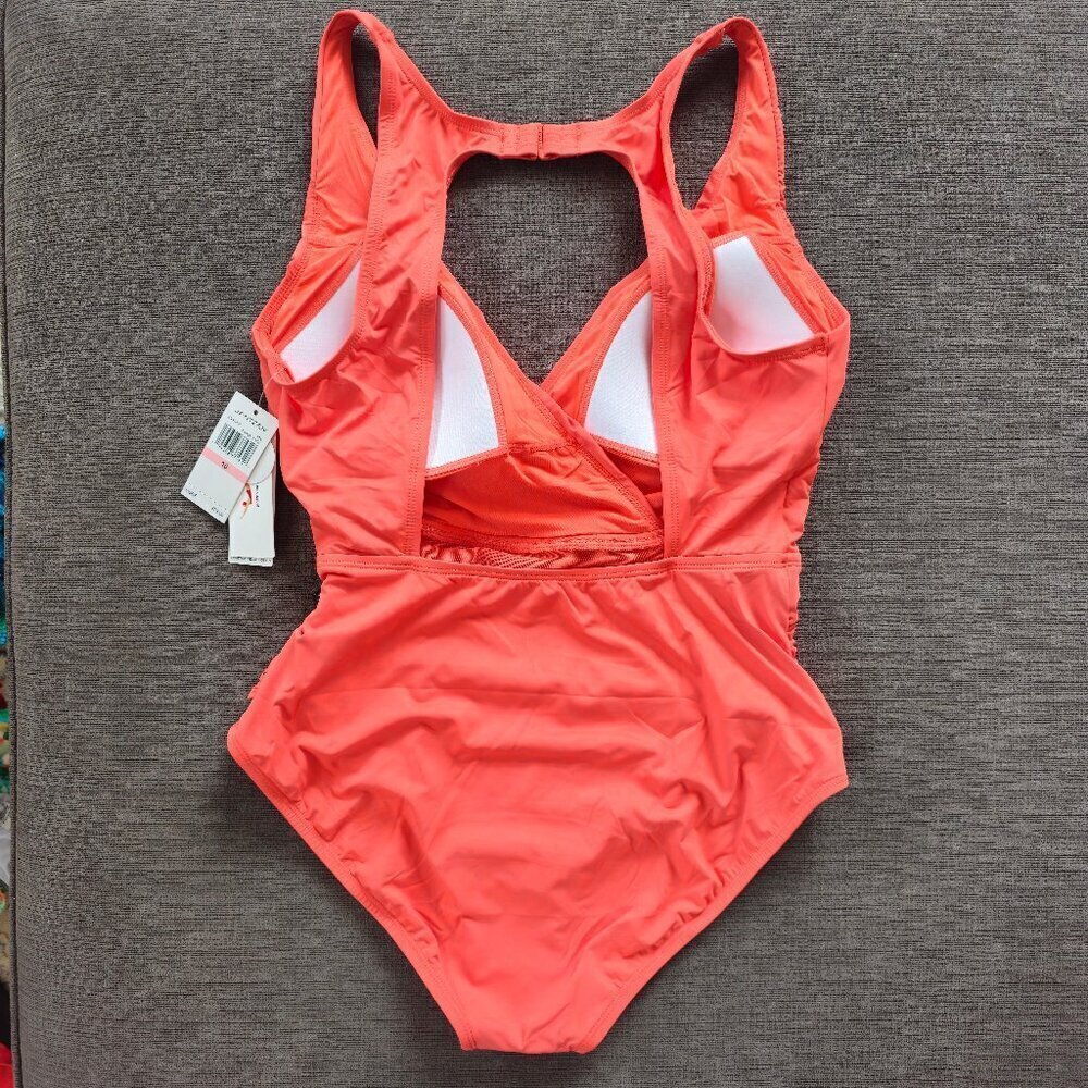 NWT JANTZEN Women's Peach Jewel Portrait Back One-piece Swimsuit Size 10 - Picture 4 of 13